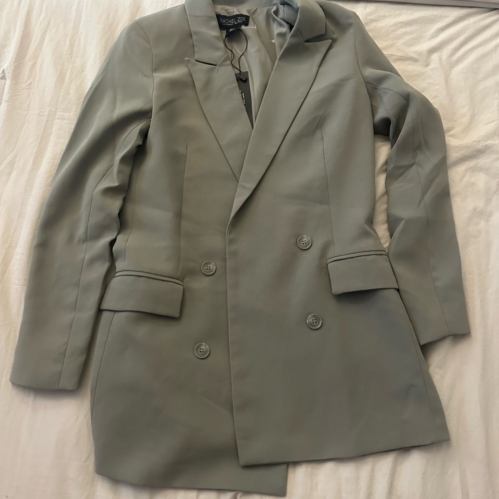 New with tags Rachel Zoe Green/Grey Blazer - Picture 2 of 6